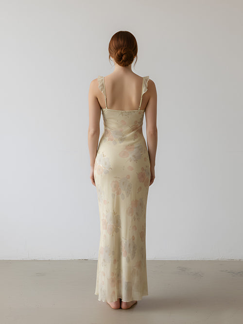 Vela-Floral Mesh Gown