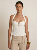 Lila-Pink Halter Top