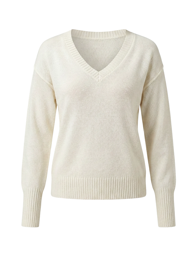 Risa–V Cut Sweater - Vessita