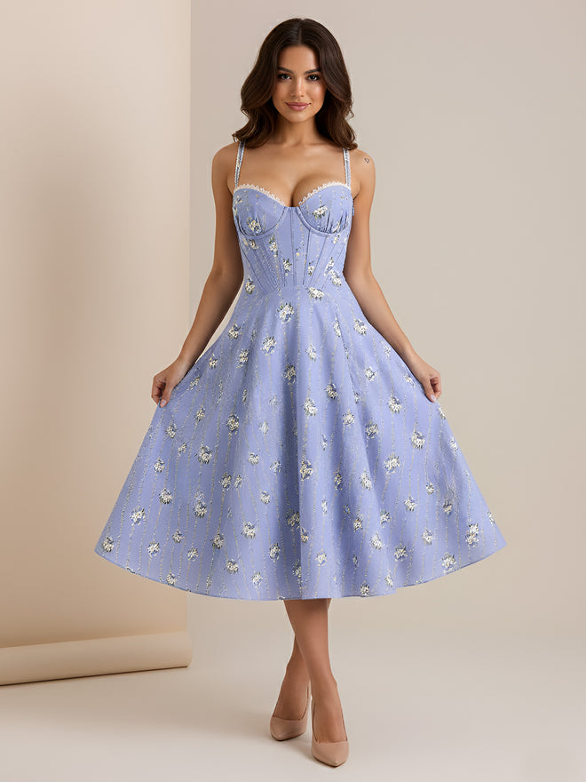 Tira-Floral Bustier Dress