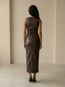 Meera-Brown Sculpt Gown