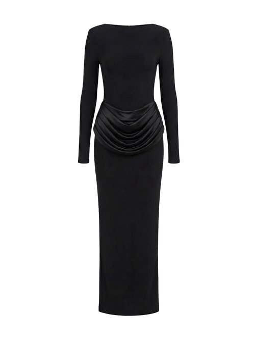 Lina-Drape Maxi Dress