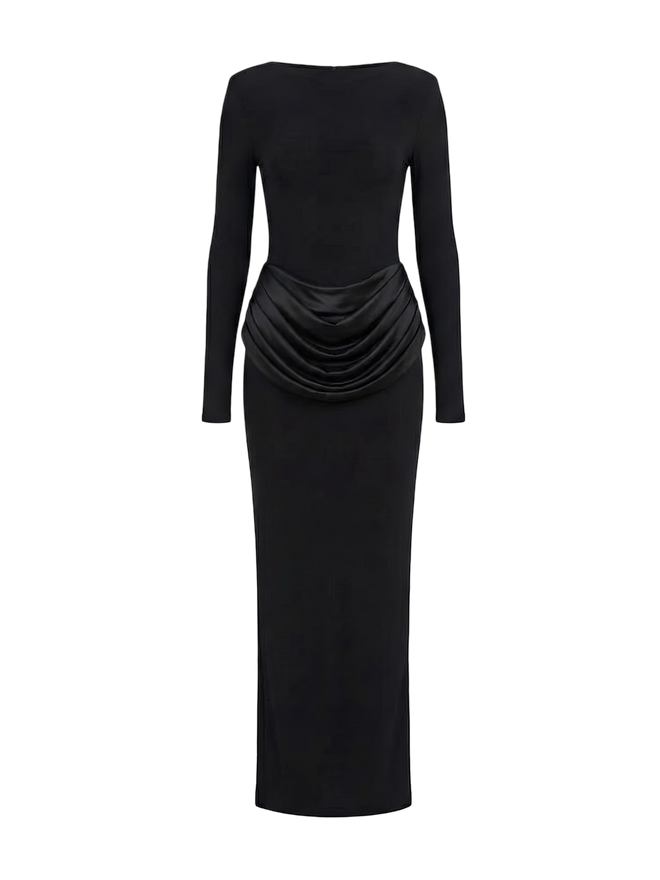 Lina-Drape Maxi Dress