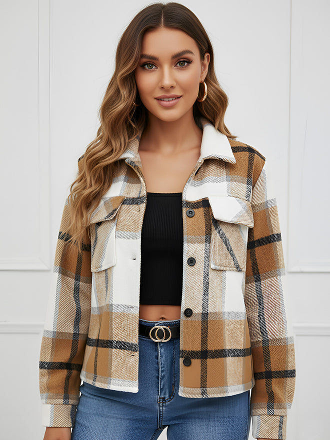 Aria-Plaid Cozy Jacket - Vessita