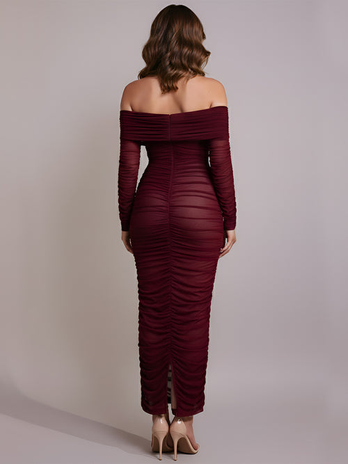 Elora-Mesh Midi Dress - Vessita