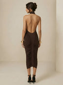 Selene-Halter Midi Dress