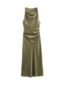 Rhea-Satin Cowl Dress