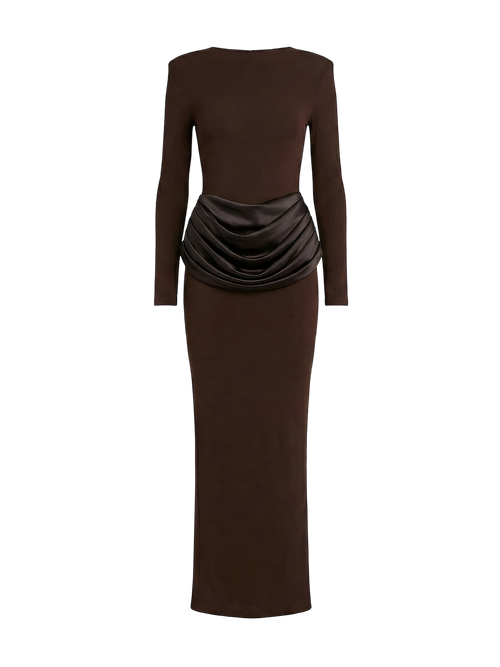 Lina-Drape Maxi Dress