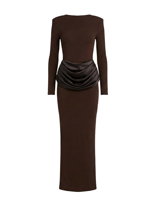 Lina-Drape Maxi Dress