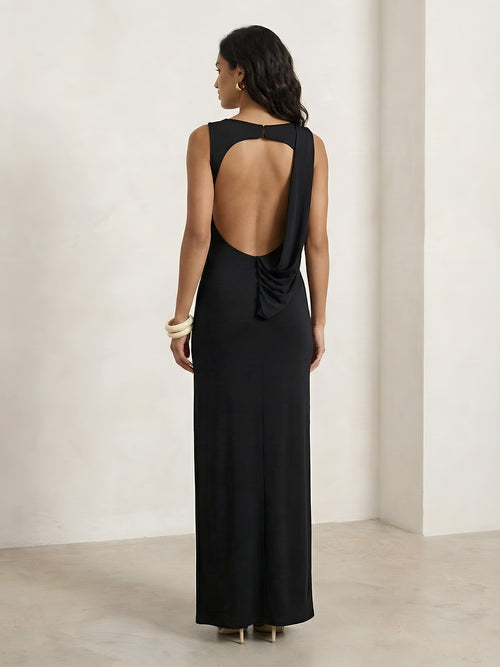 Belle-Draped Maxi Gown