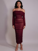 Elora-Mesh Midi Dress - Vessita