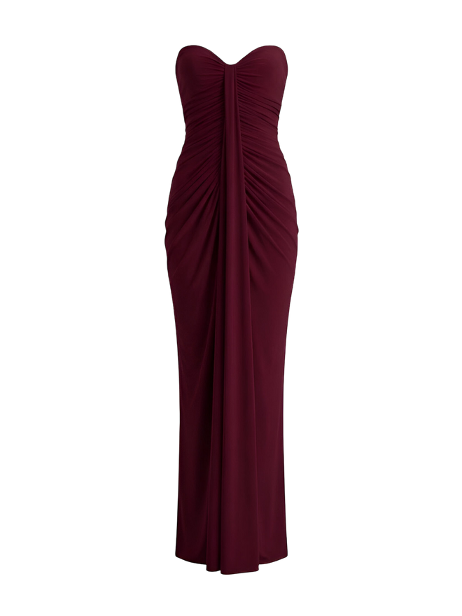 Lina-Ruched Maxi Gown
