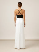 Lina-Contrast Slit Dress