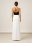 Lina-Contrast Slit Dress