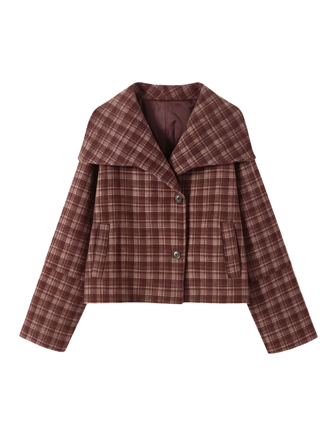 Nora-Plaid Short Coat