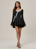 Lucia-Ruffle Button Dress