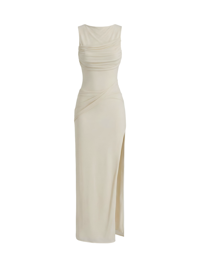 Belle-Draped Maxi Gown