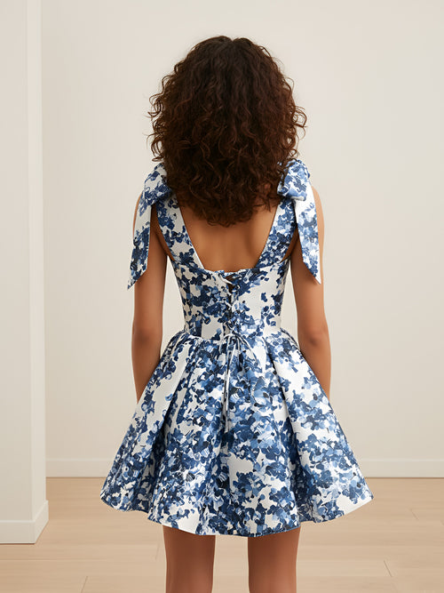 Lilia-Bow Floral Dress
