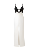 Lina-Contrast Slit Dress