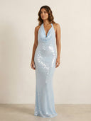 Elure-Drape Shine Dress