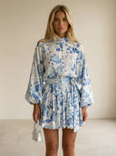 Renée-Vintage Print Dress - Vessita