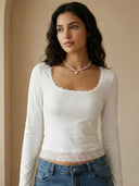 Aria-Lace Trim Top
