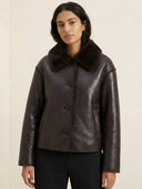 Nina-Leather Fur Jacket
