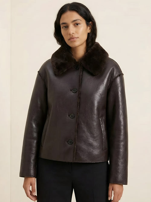 Nina-Leather Fur Jacket