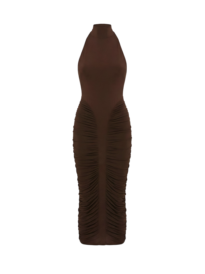 Selene-Halter Midi Dress