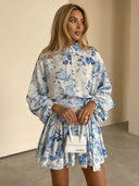 Renée-Vintage Print Dress - Vessita