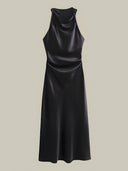 Lyra-Satin Cowl Dress