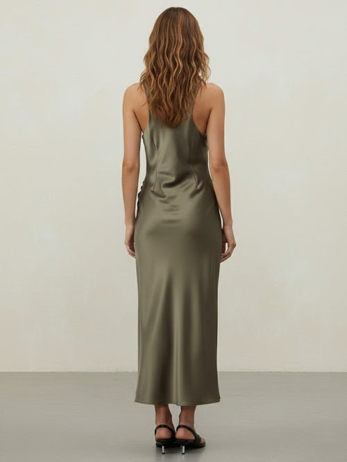 Rhea-Satin Cowl Dress