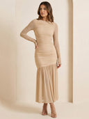 Soraya-Mesh Drape Dress