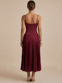 Rani-Satin Pleat Dress - Vessita