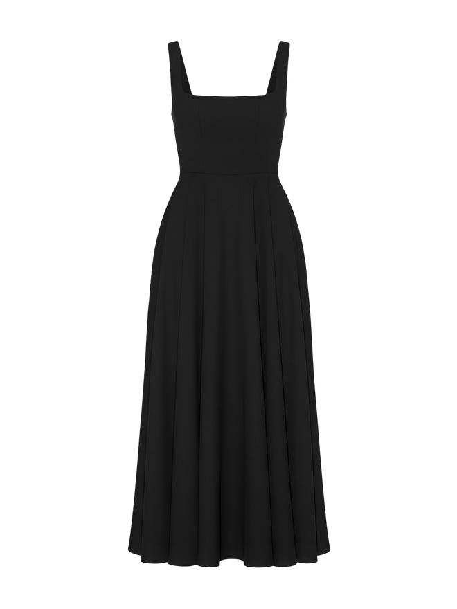 Liza-Square Neck Dress - Vessita