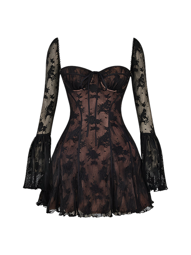 Ines-Flare Sheer Dress