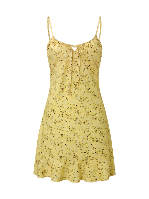 Lily-Tie Front Mini Dress - Vessita