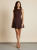 Eris-Pleated Mini Dress - Vessita