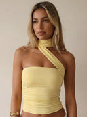Mia-Asym Halter Top - Vessita