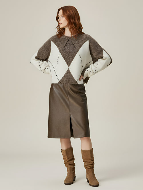 Lina-Argyle Knit