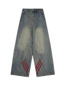 Ivy-Stripe Wide Jeans