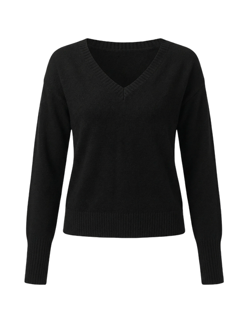 Risa–V Cut Sweater - Vessita