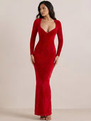 Lena-Velvet Maxi Dress