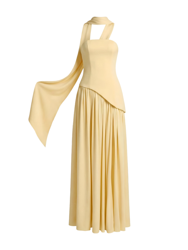 Nera-Asymmetry Slit Dress