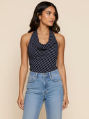 Amira-Striped Halter Top