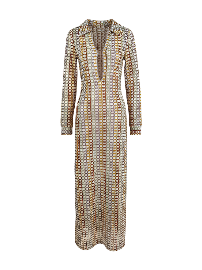Mira-Crochet Maxi Dress