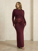 Lina-Drape Maxi Dress