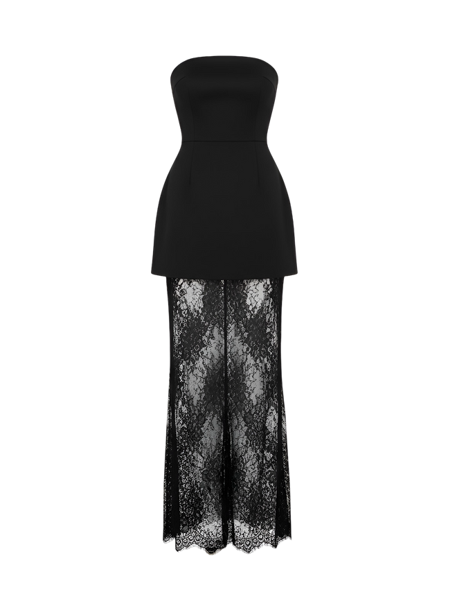 Ziora-Lace Overlay Dress