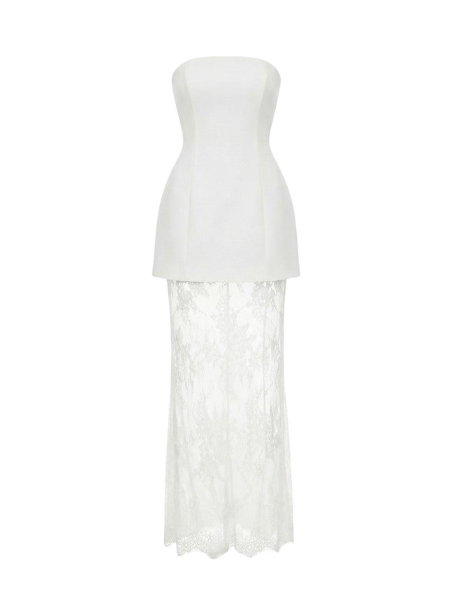 Ziora-Lace Overlay Dress