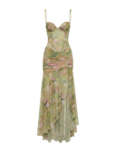 Elva-Ruffle Slit Dress